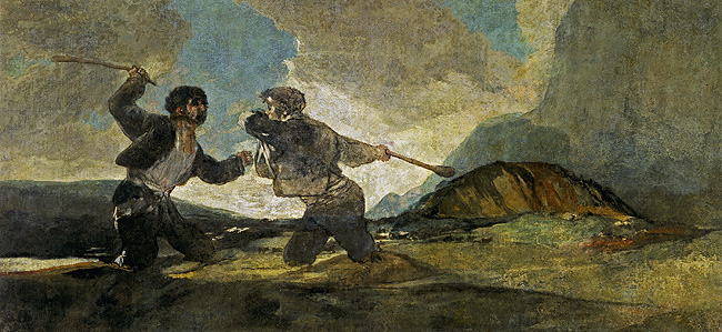 Duelo con palos, 1820-1823, Francisco de Goya