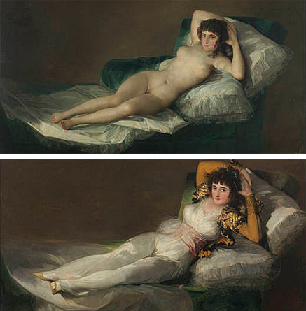 La Maja desnuda et la Maja vestida, 1800, Francisco de Goya