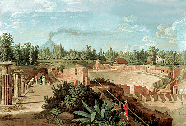 Vue des excavations de Pompéi, 1799, Jakob-Philipp Hackert