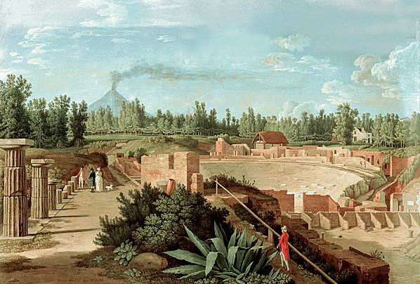 Vista de las excavaciones de Pompeya, 1799, Jakob-Philipp Hackert