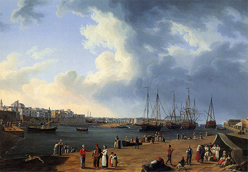Port de Bisceglie, 1790, Jakob-Philipp Hackert, Caserta, Palais Royal