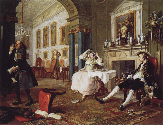 Après le mariage, la lune de miel, 1745, William Hogarth