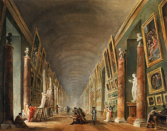 La Gran Galería del Louvre, hacia 1795, Hubert Robert