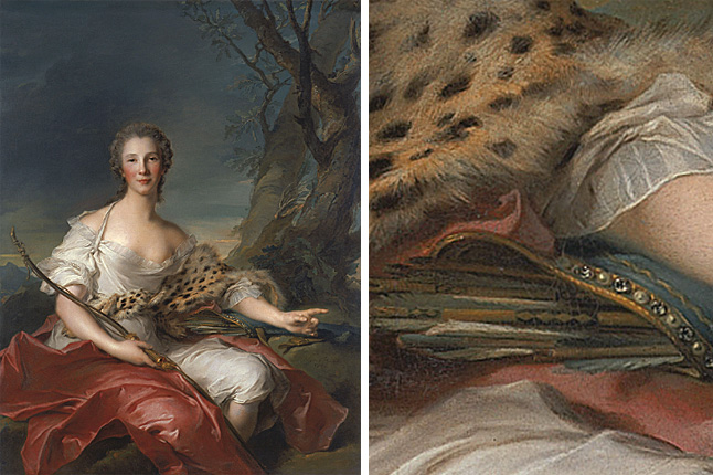 Madame Bouret como Diana, 1745, Jean-Marc Nattier