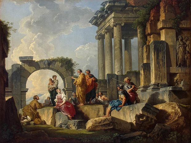 La profecía de la Sibila en las ruinas romanas, 1745-1750, Giovanni Paolo Pannini