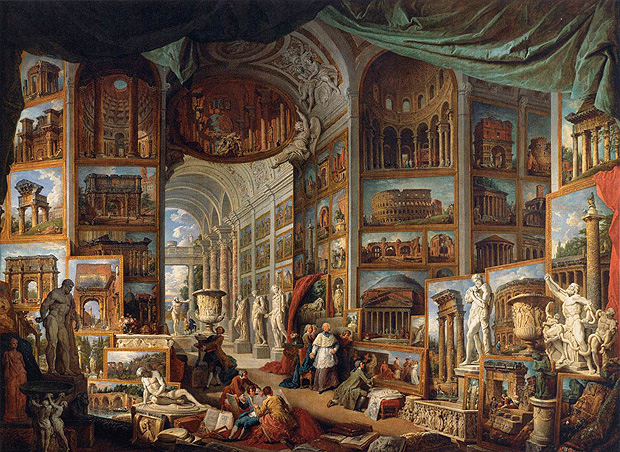 Galería de vistas de la Roma antigua, 1758, Giovanni Paolo Pannini