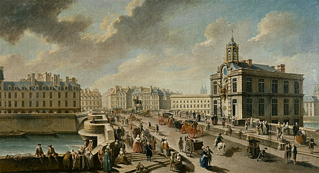 Le Pont-Neuf et la Pompe de la Samaritaine, vers 1750-1760, Nicolas Raguenet