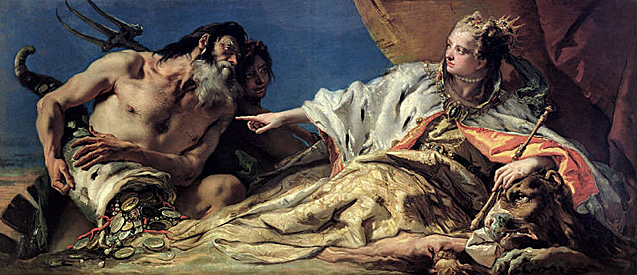 Neptuno ofrece los dones del mar a Venecia, 1748-1750, Giambattista Tiepolo