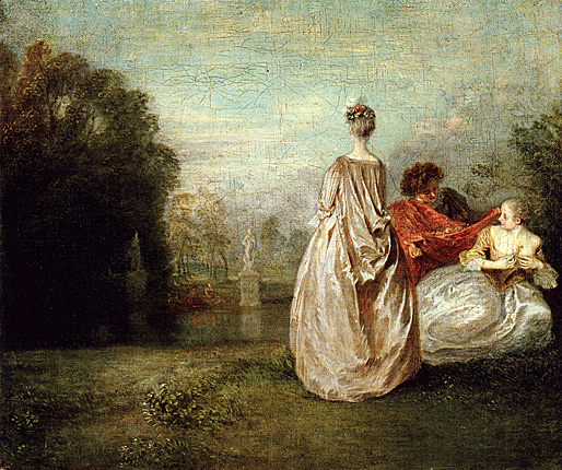 Las dos primas, 1716, Jean Antoine Watteau