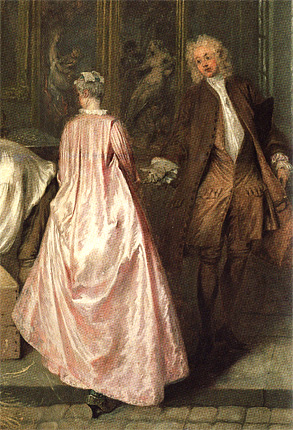 La enseña de Gersaint, 1720, Watteau, detalle