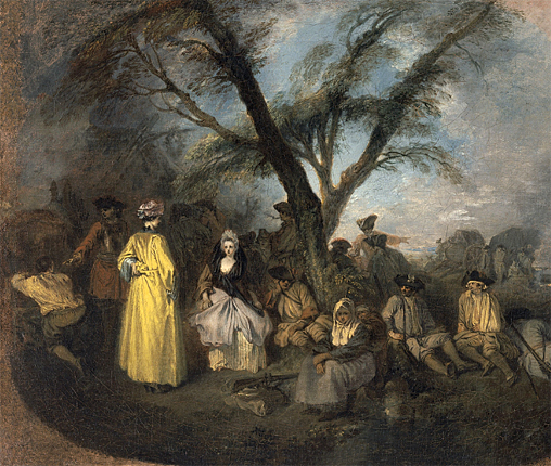 El descanso, 1710-11, Jean Antoine Watteau