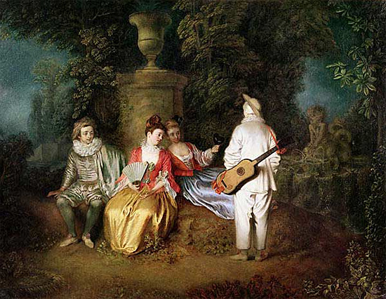 La Partie quarrée, hacia 1713, Watteau