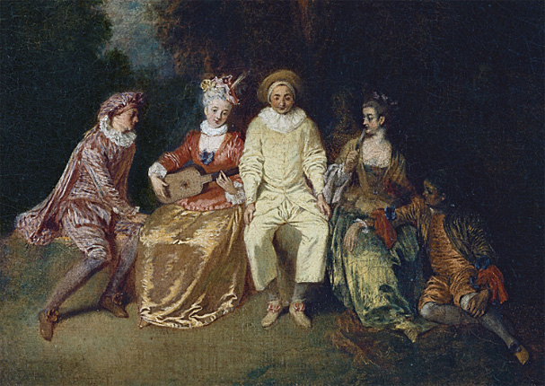 Pierrot contento, 1712, Jean Antoine Watteau