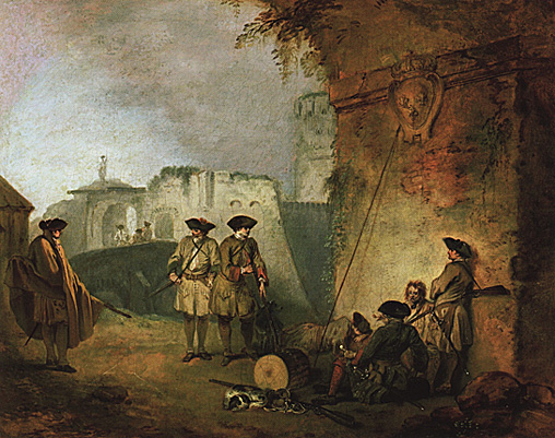 La puerta de Valenciennes, 1710-11, Jean Antoine Watteau