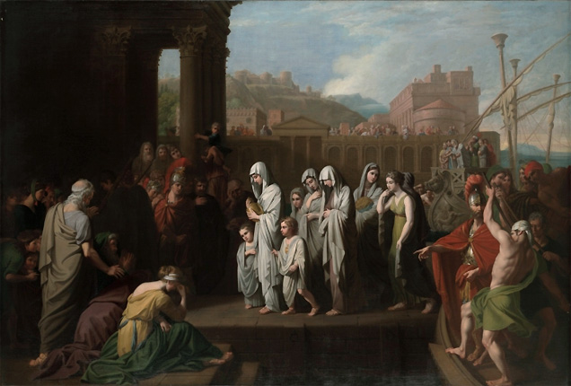 Agrippine débarquant à Brindisi, vers 1768, Benjamin West
