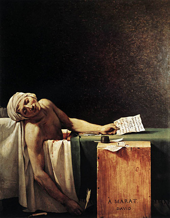La muerte de Marat, 1793, Jacques Louis David