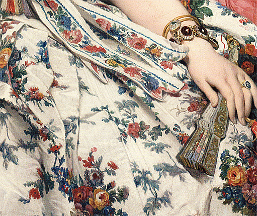 Madame Moitessier, 1856, Ingres, detalle