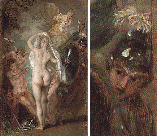El juicio de París, hacia 1720-1721, Antoine Watteau