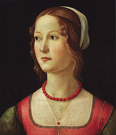 Portrait de jeune fille, vers 1490-1494, atelier de Domenico Ghirlandaio