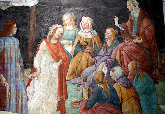 Lorenzo Tornabuoni devant les Arts Libéraux, Sandro Botticelli