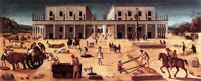 Construcción de un edificio, Piero di Cosimo