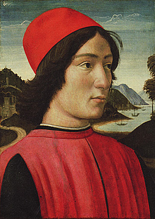 Retrato de joven, c.1495, escuela de Domenico Ghirlandaio