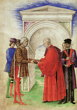 Guarino da Verona entrega su traducción de Estrabón, Giovanni Bellini