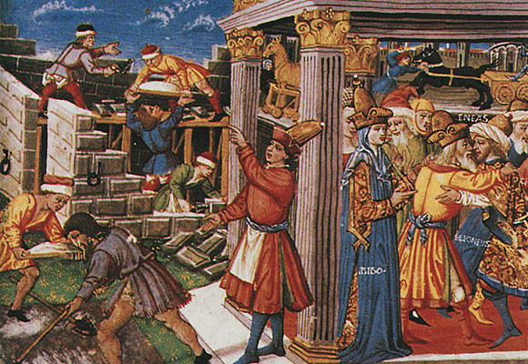 La Construcción del palacio Médicis, 1460, Apollonio di Giovanni