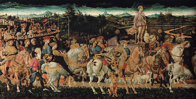 Char avec Le Triomphe de David, vers 1445-1455, Francesco Pesellino