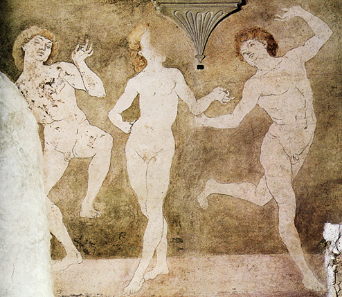 Danseurs nus, fresque, 1470-1480, Antonio del Pollaiolo