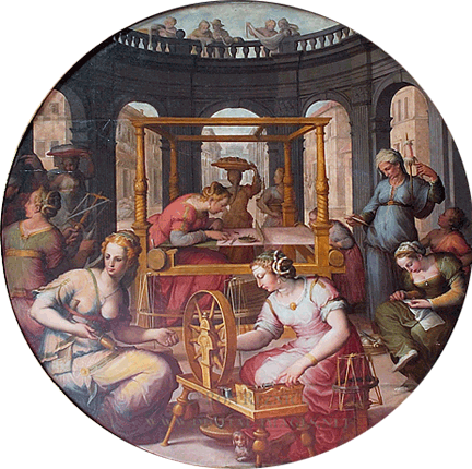 Scène de tissage, 1561-1562, Giovanni Stradano, Florence, Palazzo Vecchio, Chambre de Pénélope