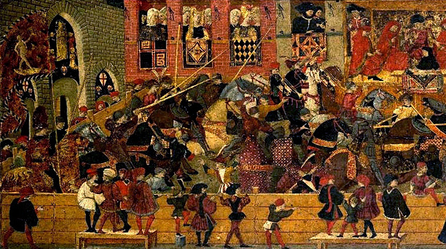 Detalle de un torneo en Florencia, c. 1439, Apollonio di Giovanni