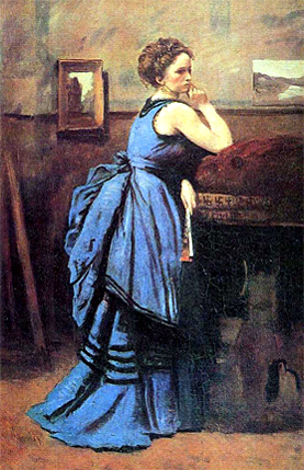 Mujer vestida de azul, 1874, Camille Corot