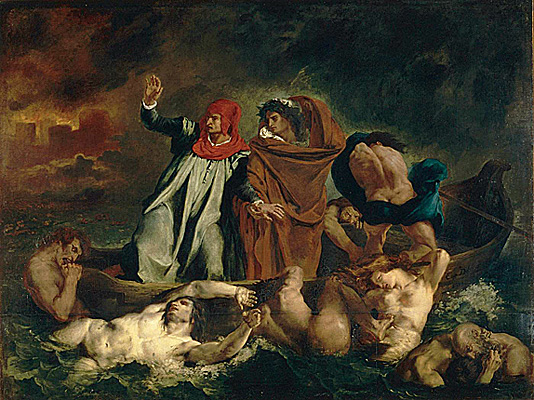 La barca de Dante, Eugène Delacroix