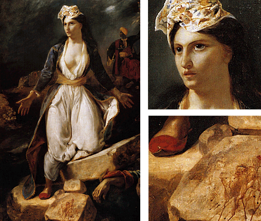 La Grèce pleurant sur les ruines de Missolonghi, 1826, Eugène Delacroix