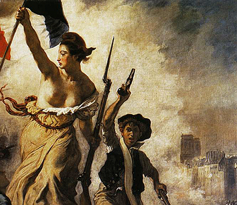 La Libertad guiando al pueblo, detalle, 1830, Eugène Delacroix