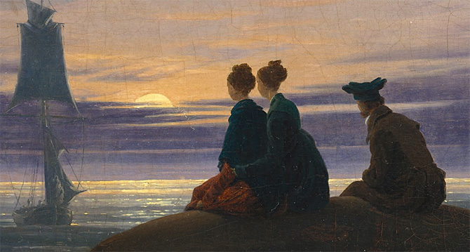 Salida de la luna en el mar, 1822, Caspar David Friedrich