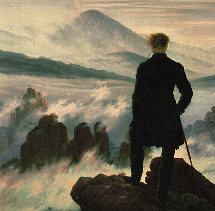 El viajero contemplando una mar de nubes, Caspar David Friedrich
