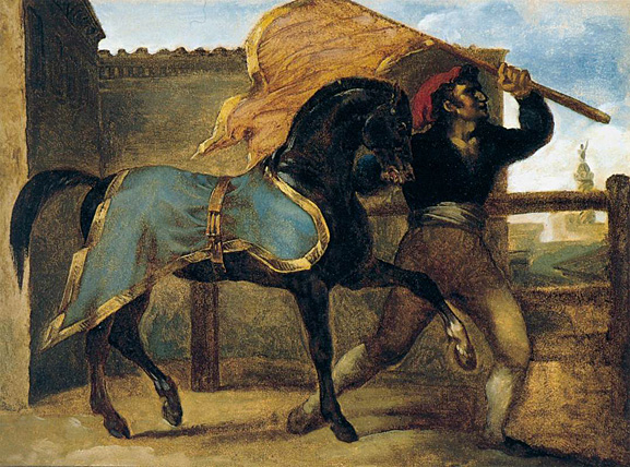 Carrera libre de caballos, hacia 1817, Théodore Géricault