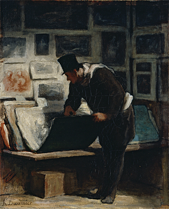 El coleccionista de estampas, 1860, Honoré Daumier