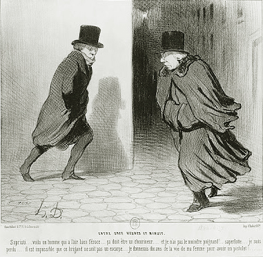 Entre las once y medianoche, París en invierno, Daumier