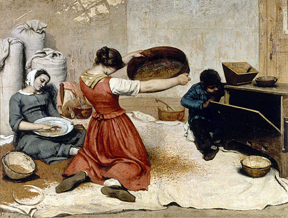 Les Cribleuses de blé, 1855, Gustave Courbet