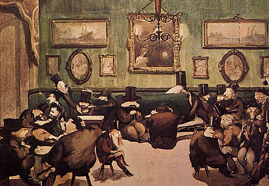 Au Caffè Michelangiolo, vers 1867, Adriano Cecioni