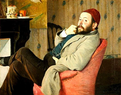 Diego Martelli con gorro rojo, 1879 Federico Zandomeneghi