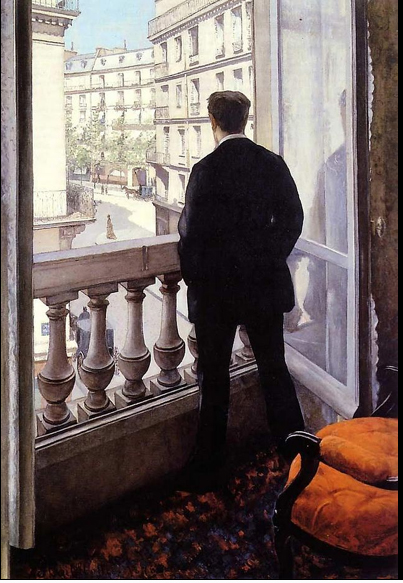 Joven en la ventana, Gustave Caillebotte