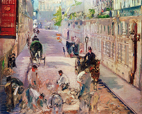 Pavimentadores en la rue Mosnier, 1878, Edouard Manet