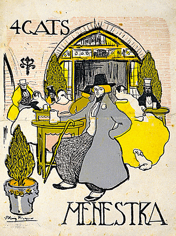 Els Quatre Gats, menu imprimé, 1899-1900, Pablo Picasso