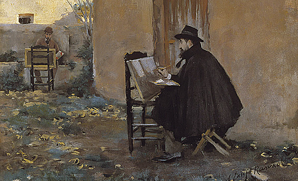 Ramón Casas et Santiago Rusiñol en train de se portraiturer, 1890, Santiago Rusiñol