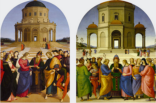 Desposorios de la Virgen de 1504 Rafael; Desposorios de la Virgen, 1500-1504, Perugino