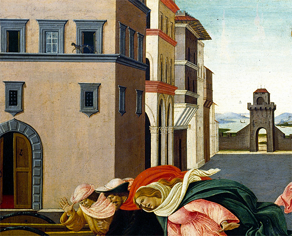 Tres milagros de san Cenobio 1500-1505, Botticelli, detalle
